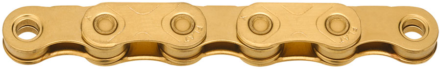 KMC X-Flat Waxed Chain - 12/13-Speed, 126 Links, Compatible with SRAM T-Type and AXS Systems, Ti Gold MPN: CN12051 UPC: 766759712051 Chains X-Flat Waxed Chain