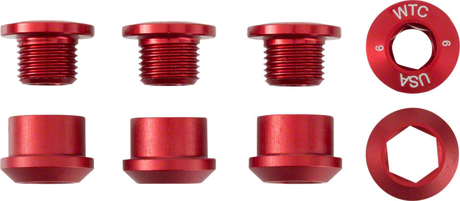 Wolf Tooth 1x Chainring Bolt Set - 6mm, Dual Hex Fittings, Set/4