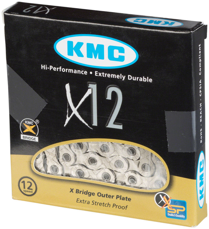 KMC X12 Chain - 12-Speed, 126 Links, Silver Chains 766759712105