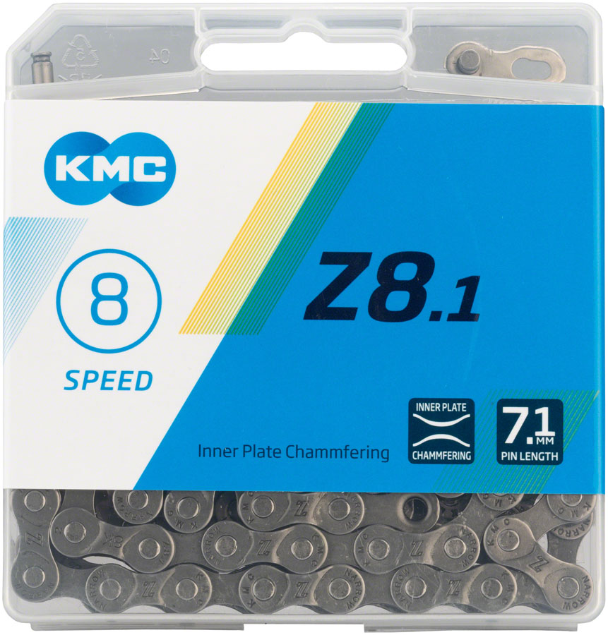KMC Z8.1 Chain - 8-Speed, 116 Links, Silver/Gray - Chains - Z8 Chain