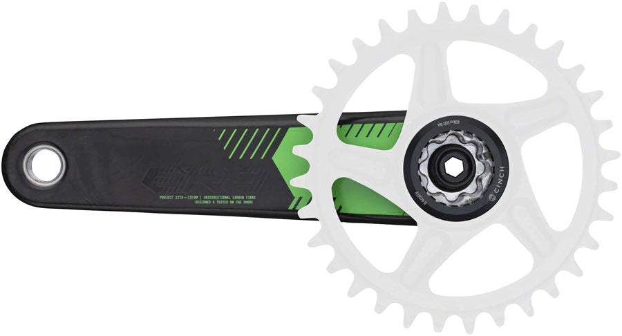 RaceFace ERA Crankset - 175mm, Direct Mount, 136mm Spindle with CINCH Interface, Carbon, Green MPN: CK23ERA136ARM175P802 UPC: 821973462356 Crankset Era Crankset