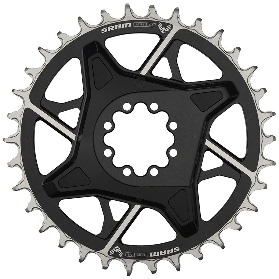 SRAM X0 Eagle T-Type Direct Mount Chainring - 34t, 12-Speed, 8-Bolt Direct Mount, 3mm Offset, Aluminum, Black, D1