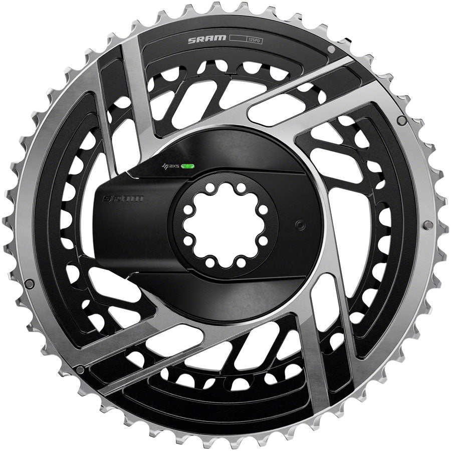 SRAM RED AXS 2x Power Meter Chainring Kit - 46/33t, 2x12-Speed, 8-Bolt, Direct Mount, Black/Silver, E1 MPN: 00.3018.387.000 UPC: 710845904738 Direct Mount Chainrings RED AXS Power Meter Chainring Kit E1