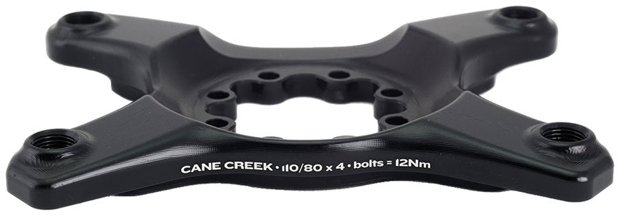 Cane Creek eeWings Chainring Spider - 4-Bolt, 110 and 80 Asymmetric BCD, 8-Bolt Mount Type, Shimano GRX 1x and 2x MPN: BAI0321 UPC: 840226070681 Crank Spider eeWings Crank Spider