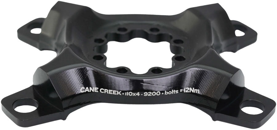 Cane Creek eeWings Chainring Spider - 4-Bolt, 110 Asymmetric BCD, 8-Bolt Mount Type, For Shimano Dura-Ace 9200, Black - Crank Spider - eeWings Crank Spider