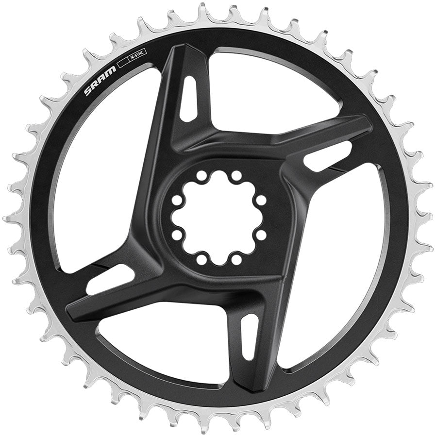SRAM RED X-Sync Chainring - 38t, 12/13-Speed, 8-Bolt Direct Mount, 6.5mm Offset, Black/Silver, E1 MPN: 00.6218.060.000 UPC: 710845911743 Direct Mount Chainrings RED X-Sync Chainring E1