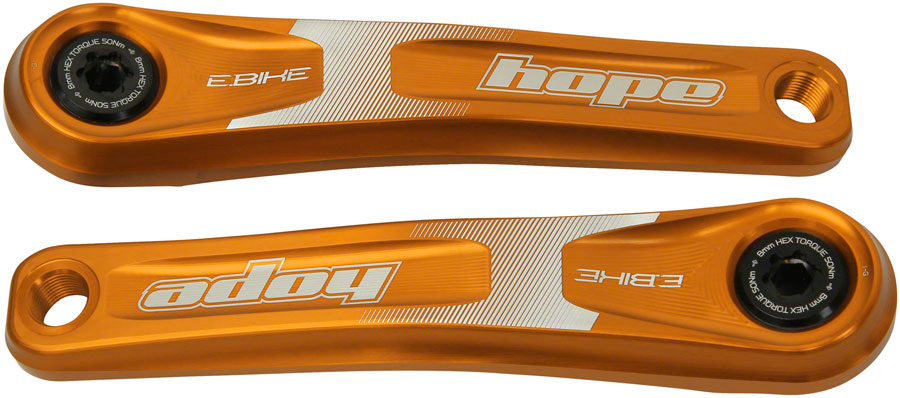 Hope Ebike Crank Arm Set - 165mm, ISIS, Specialized Offset, Orange