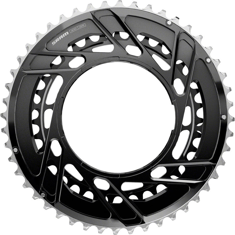 SRAM Force 2x Thread Mount Chainring - 48/35t, 12-Speed, Thread Mount (For Force E1 AXS PM Spider), Black, E1 MPN: 00.6218.063.001 UPC: 710845916625 Chainring Force 2x Thread Mount Chainring E1