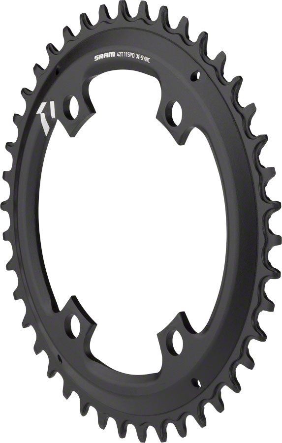 SRAM X-SYNC チェーンリング 42T SRAM X-Sync Chainring 42T 110mm Asymmetric BCD, Black Chainring