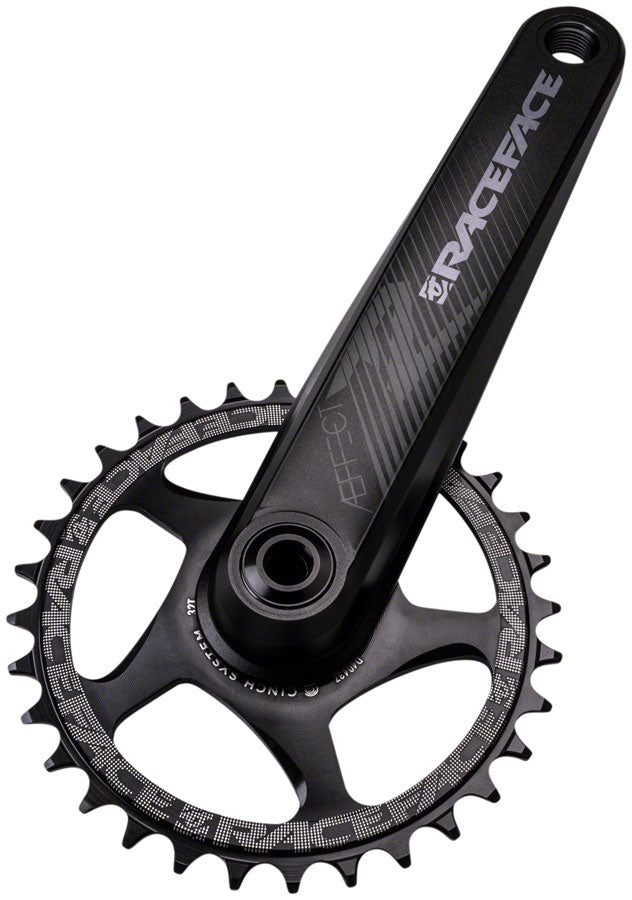 RaceFace Aeffect R Crankset - 170mm, Direct Mount CINCH, RaceFace EXI Spindle Interface, Black MPN: CK20AER137ARM170BLK UPC: 821973354323 Crankset Aeffect R Crankset