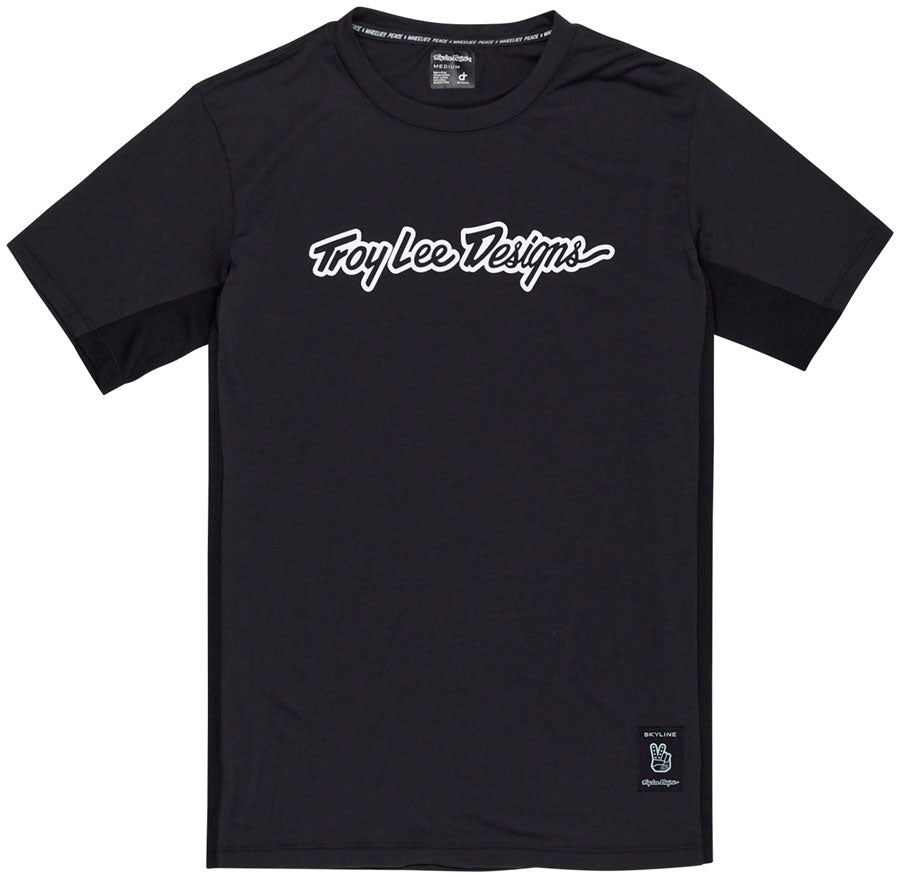 Troy Lee Designs Skyline Short Sleeve Ride Tee   Signature Black, Medium