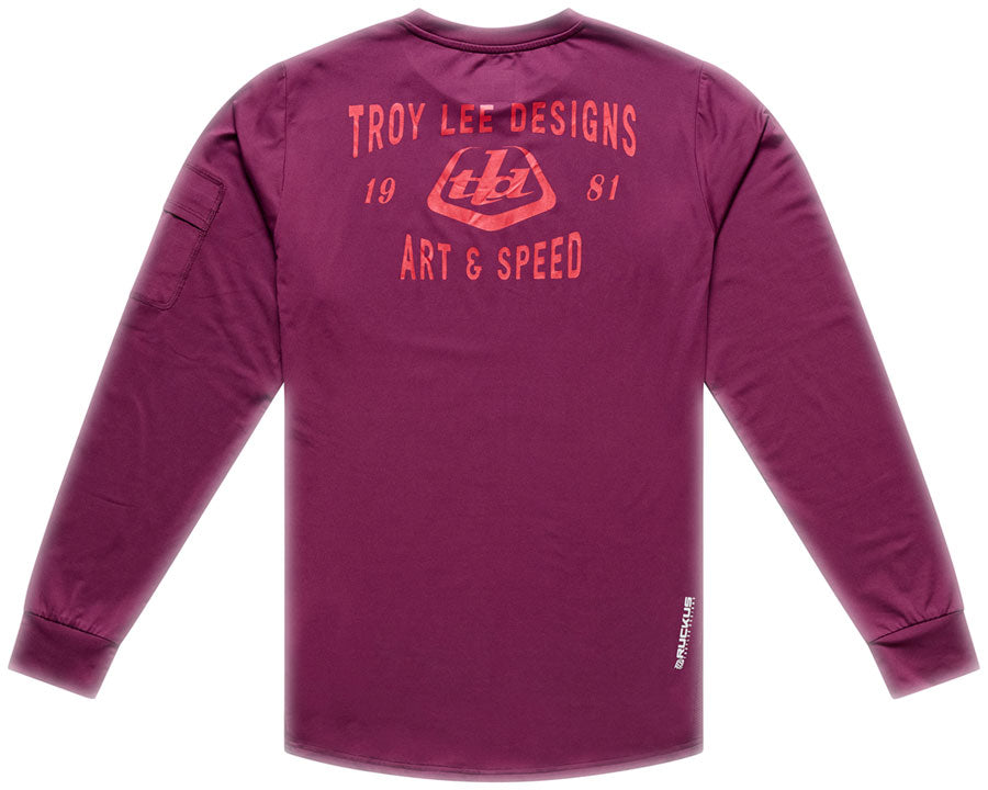 Troy Lee Designs Ruckus Long Sleeve Ride Tee   Lockdown Sangria, X-Large - Jersey - Ruckus Long Sleeve Ride Tee