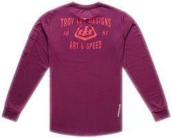 Troy Lee Designs Ruckus Long Sleeve Ride Tee   Lockdown Sangria, X-Large - Jersey - Ruckus Long Sleeve Ride Tee