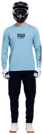Troy Lee Designs Ruckus Long Sleeve Ride Tee   Waves Dawn Blue, Large - Jersey - Ruckus Long Sleeve Ride Tee