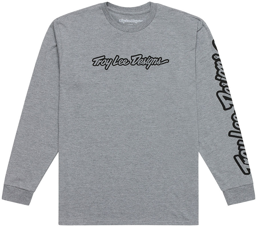 Troy Lee Signature Long Sleeve Tee - Gray Heather, 2X-Large MPN: 729917026 UPC: 887202508417 Jersey Signature Long Sleeve Tee