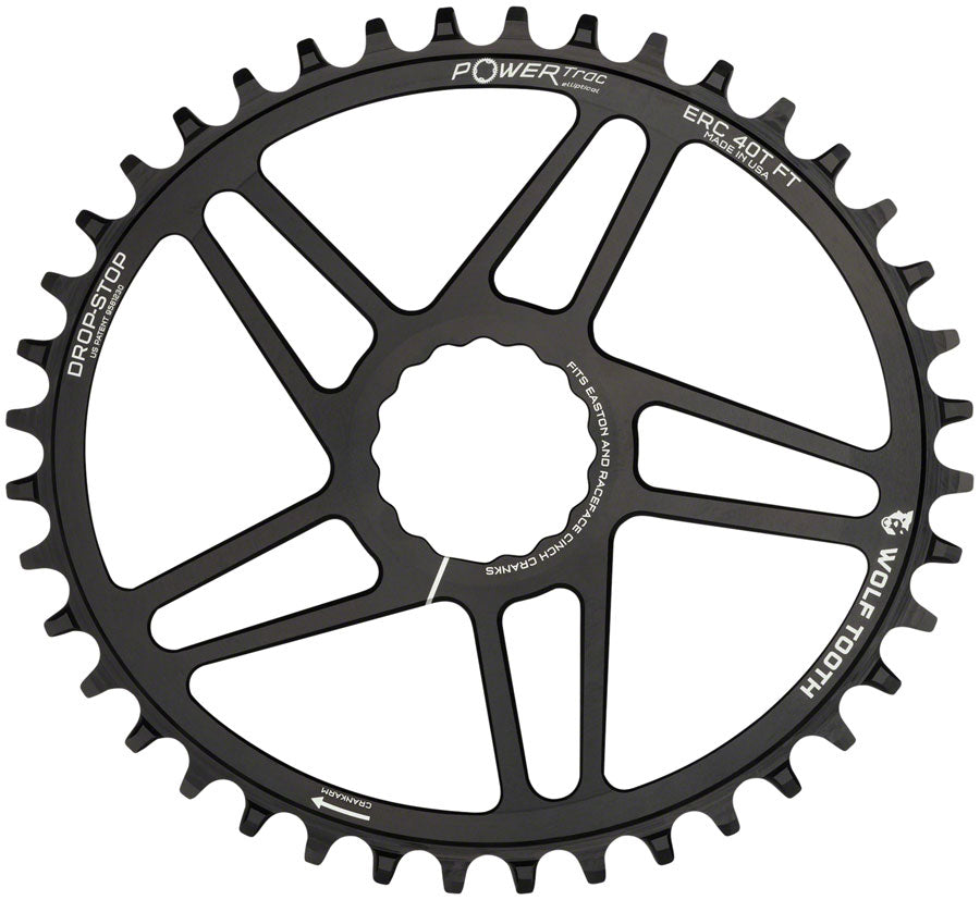 Wolf Tooth Elliptical Direct Mount Chainring - 40t, RaceFace/EastonCINCH Direct Mount, 3mm Offset, Drop-Stop B, Flattop - Direct Mount Chainrings - Elliptical RaceFace/Easton CINCH Direct Mount Road Chainrings