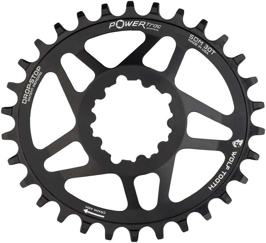 Wolf Tooth Elliptical Direct Mount Chainring - 34t, SRAM 3-Bolt Direct Mount, Drop-Stop A, For SRAM Cranksets, 6mm MPN: OVAL-SDM34 UPC: 812719021531 Direct Mount Chainrings PowerTrac Elliptical SRAM 3-Bolt Direct Mount Chainrings