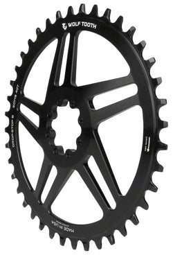 Wolf Tooth Direct Mount Chainring - 42t, SRAM Direct Mount, Drop-Stop B, For SRAM 8-Bolt Cranksets, 6mm Offset, Black - Direct Mount Chainrings - SRAM 8-Bolt Direct Mount Chainrings
