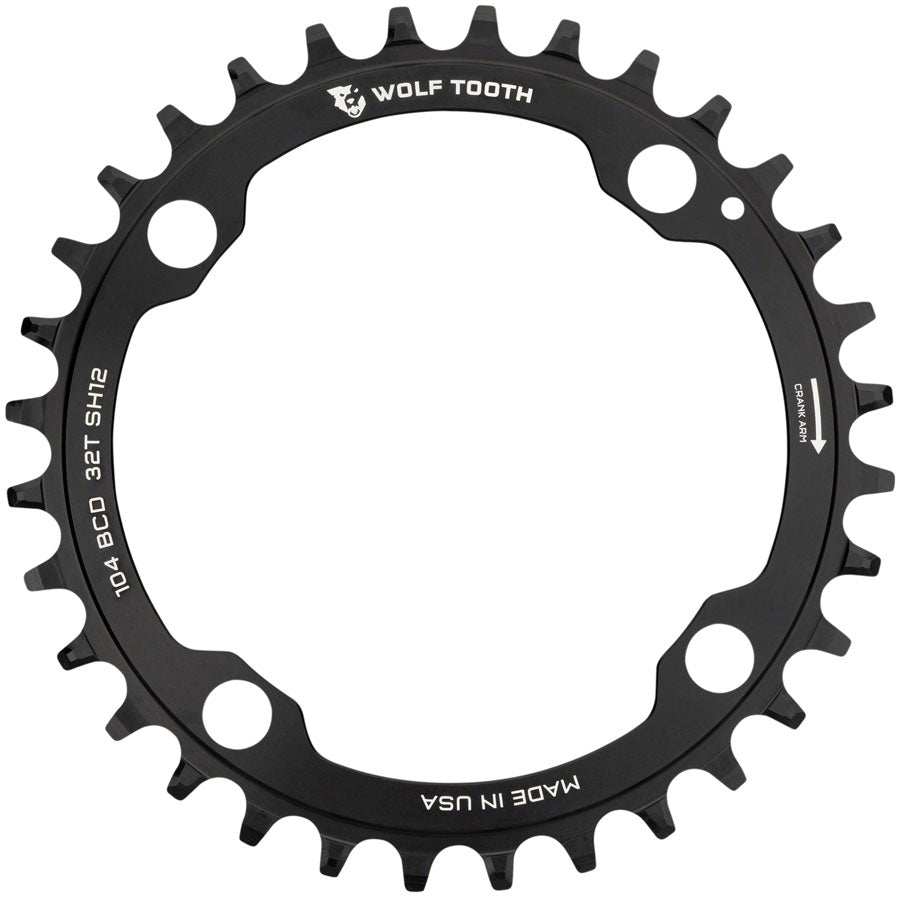 Wolf Tooth 104 BCD Chainring - 36t, 104 BCD, 4-Bolt, Drop-Stop ST, Requires Shimano 12-Speed HG+ Chain, Black MPN: 10436-SH12 UPC: 810006801088 Chainring 104 BCD Hyperglide+ Chainrings