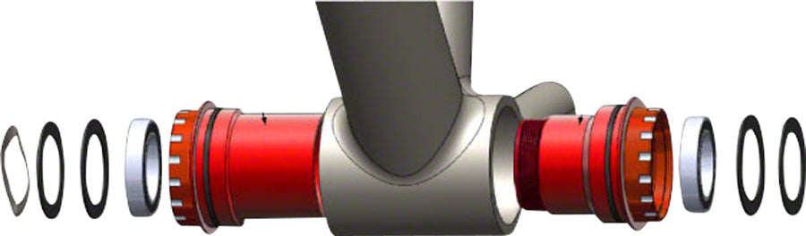 Wheels Manufacturing BB30 to SRAM Bottom Bracket with ABEC-3 Bearings Black Cups - Bottom Brackets - BB30 Thread Together Bottom Bracket