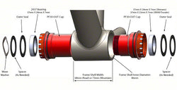 Wheels Manufacturing PressFit 30 to SRAM Bottom Bracket with Angular Contact Bearings Black Cups - Bottom Brackets - PF30 PressFit Thread Together Bottom Bracket