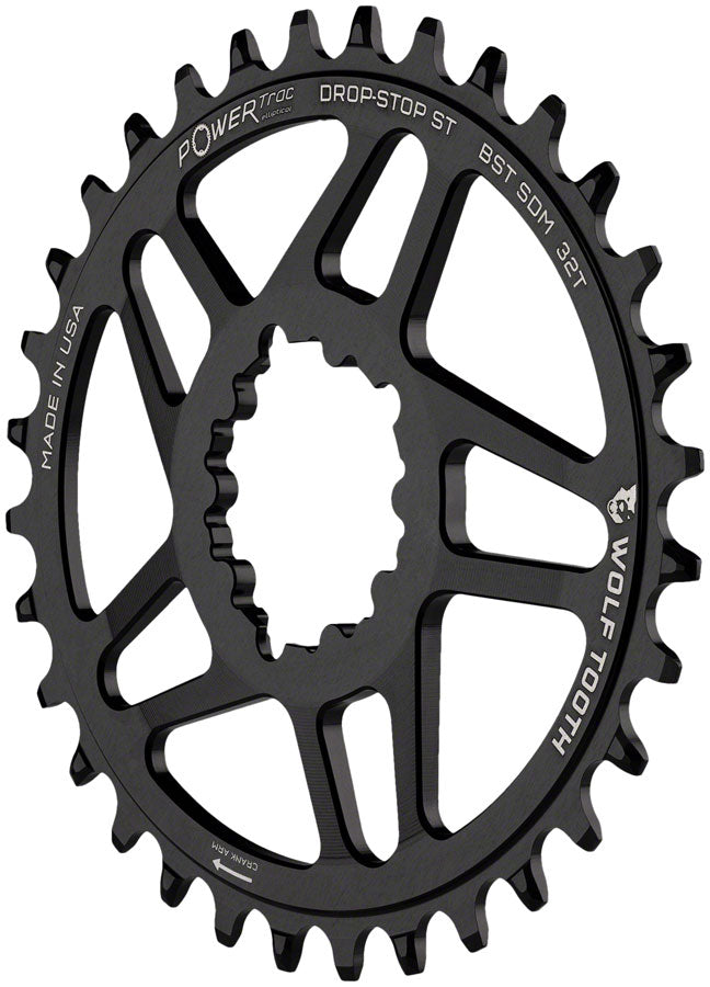 Wolf Tooth Direct Mount Chainring - 34t, SRAM 3-Bolt Direct Mount, Drop-Stop ST, Requires 12-Speed HG+ Chain, Black MPN: SDM34-BST-SH12 UPC: 810006806380 Direct Mount Chainrings 3-Bolt Direct Mount Chainring for Hyperglide+ Chain