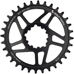 Wolf Tooth Elliptical Direct Mount Chainring - 34t, SRAM 3-Bolt DM, Drop-Stop ST, For SRAM Boost Cranks, Requires HG+ - Direct Mount Chainrings - Elliptical 3-Bolt Direct Mount Chainring for Hyperglide+ Chain