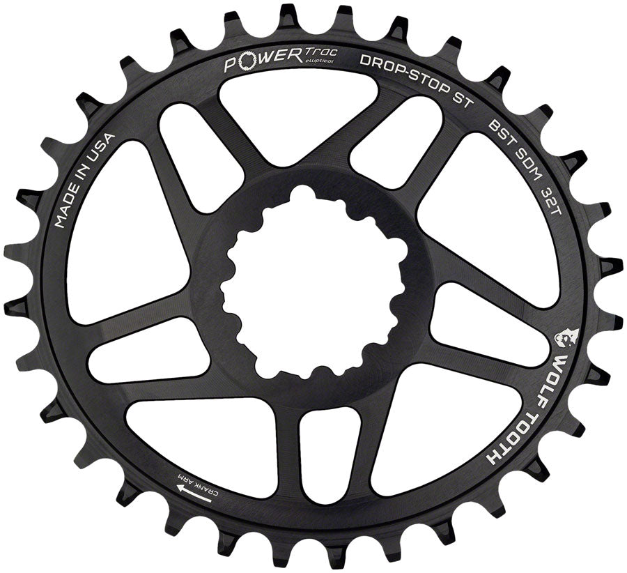 Wolf Tooth Elliptical Direct Mount Chainring - 30t, SRAM 3-Bolt DM, Drop-Stop ST, For SRAM Boost Cranks, Requires HG+