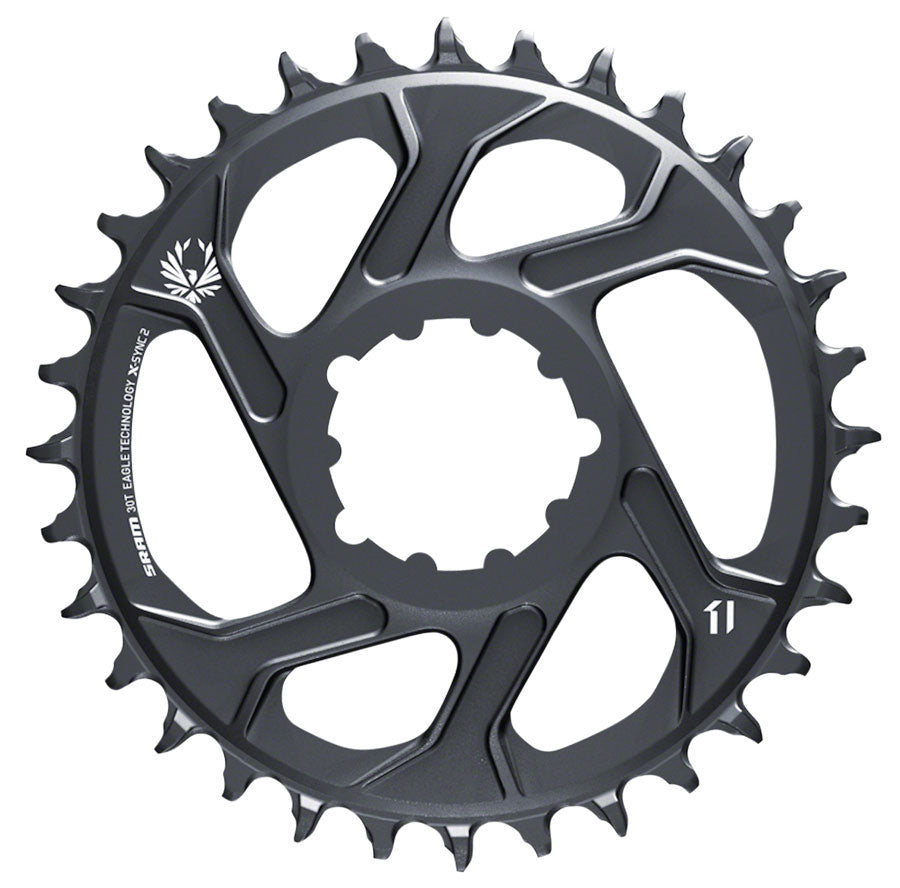 SRAM Eagle X-SYNC 2 Direct Mount Chainring - 30t, Direct Mount, -4mm Offset, Lunar Grey MPN: 11.6218.046.000 UPC: 710845850271 Direct Mount Chainrings X-Sync 2 Eagle Direct Mount Chainring