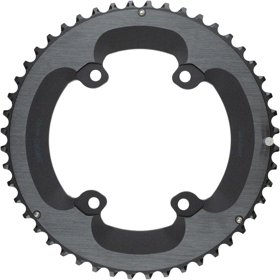 microSHIFT Sword Chainring - 48t, 110 Asym BCD, Outer ring for 2 x 9/10-Speed, Black