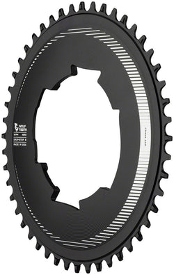 Wolf Tooth Aero 107 BCD Chainring - 46t, Optimized for SRAM Eagle and Flaptop Chains, Drop-Stop B, Black - Direct Mount Chainrings - Aero 107 BCD Chainrings for SRAM