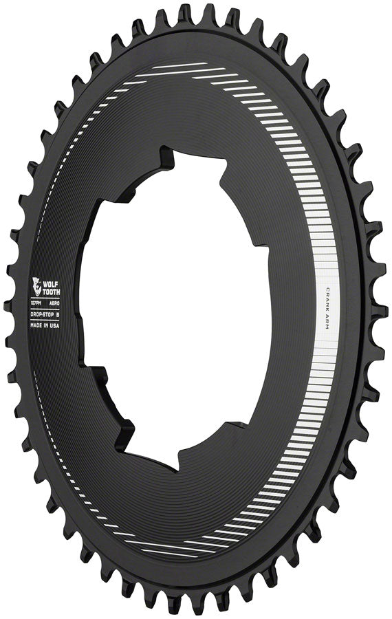 Wolf Tooth Aero 107 BCD Chainring - 50t, Optimized for SRAM Eagle and Flaptop Chains, Drop-Stop B, Black - Direct Mount Chainrings - Aero 107 BCD Chainrings for SRAM