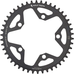 Wolf Tooth 110 BCD Gravel, CX and Road Chainring - 46t, 110 BCD, 5-Bolt, Drop-Stop ST, For Shimano HG+ and KMC 12-Speed MPN: 110BC5-R-S-00F-46 UPC: 810159400428 Chainring 110 BCD 5-Bolt Gravel/CX/Road Chainring for 12-Speed Shimano HG+ Chain