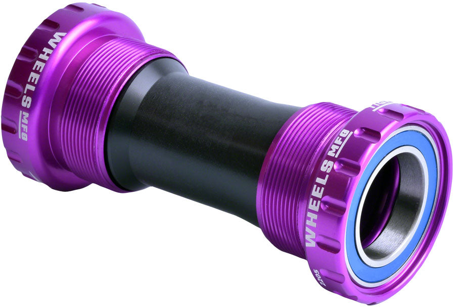 Wheels Manufacturing BSA Bottom Bracket - Shimano Hollowtech II Spindle, ABEC 3, Purple