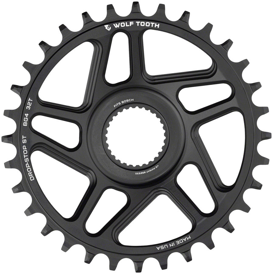 Wolf Tooth Bosch Gen 4 Direct Mount Chainring - Drop-Stop ST, 32T, Black MPN: BG4-32-ST UPC: 810006808544 eBike Chainrings and Sprockets Bosch Gen 4 Direct Mount Ebike Chainring