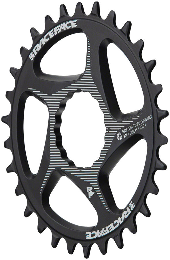 RaceFace Direct Mount Wide Chainring - 30t, DM CINCH, For Shimano 12-Speed HG+ Compatible Chain, Black