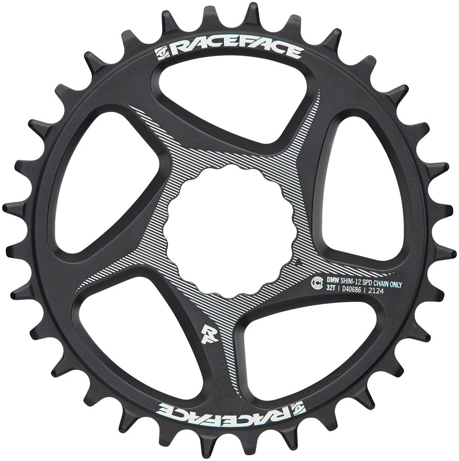 RaceFace Direct Mount Wide Chainring - 32t, DM CINCH, For Shimano 12-Speed HG+ Compatible Chain, Black - Direct Mount Chainrings - Direct Mount Wide CINCH Chainring