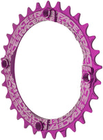 RaceFace 1x Narrow Wide Chainring - 30t, 104 BCD, 10-12 Speed, 7075 Aluminum, Purple MPN: RNW104X30PUR UPC: 821973329895 Chainring Narrow Wide Chainring