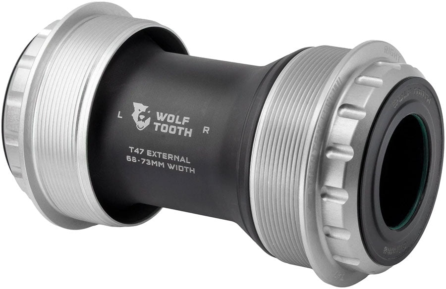 Wolf Tooth T47 External Bottom Bracket - T47 External, 68/73mm, For 24mm/Shimano Spindle, Raw Silver MPN: WBB-T47E-24-RSIL UPC: 810159402453 Bottom Brackets T47 External Bottom Brackets