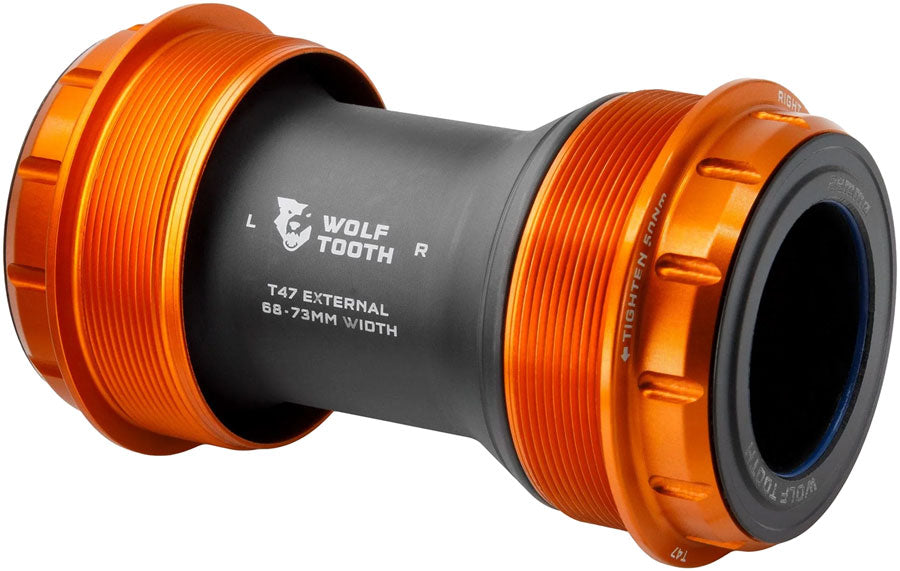 Wolf Tooth T47 External Bottom Bracket - T47 External, 68/73mm, For SRAM DUB Spindle, Orange