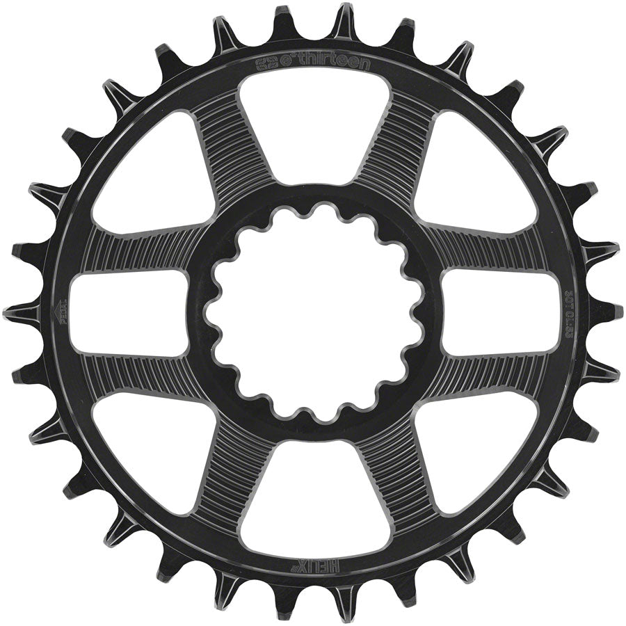 e*thirteen Helix R Chainring - 30t, 11/12-Speed, 52/55mm Flip Flop CL, 3.5mm Offset, e*thirteen DM, Black MPN: CR4HRA-141 Direct Mount Chainrings Helix R e*thirteen Direct Mount Chainring