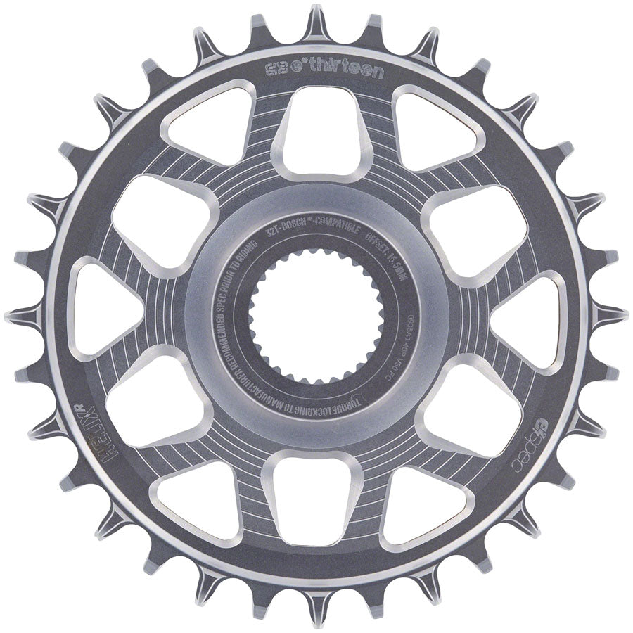 e*thirteen Helix Race e*spec  Chainring - Bosch SX / Gen4 CX Direct Mount, 15mm Offset, 32T, 11/12 Speed, Silver