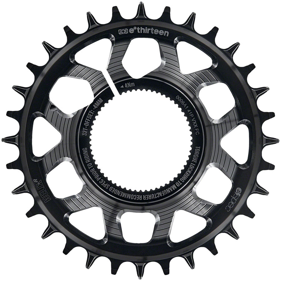 e*thirteen Helix Race e*spec  Chainring - Kenevo/Levo SL 1.1, -4mm offset, 32T, 11/12 Speed, Black