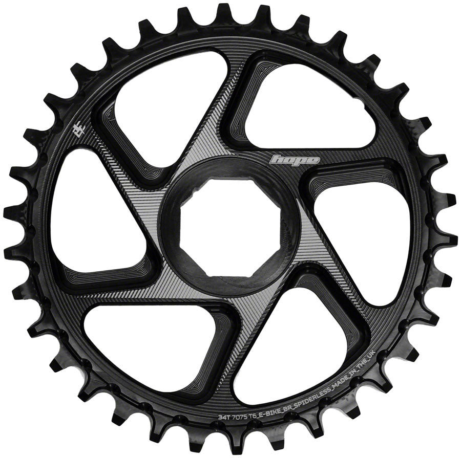 Hope Spiderless Chainring -  34T, R22,  Ebike,  Brose,  Black