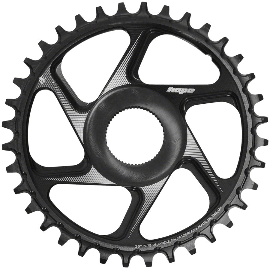 Hope Spiderless Chainring 36T, R22, Ebike, Shimano, Black eBike
