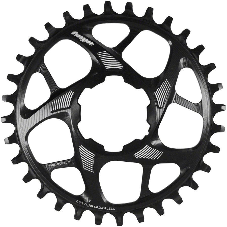 Hope Spiderless Retainer Chainring - 28t, Hope Direct Mount, R22, Black