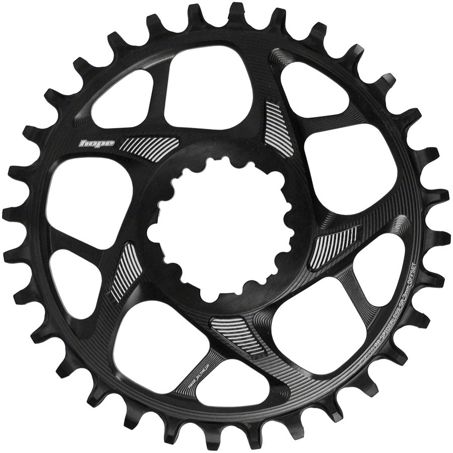 Hope Spiderless Retainer Chainring - 28t, SRAM Direct Mount, 3mm Offset, R22, Black MPN: RR28SR3SP22N Direct Mount Chainrings Spiderless SRAM Direct Mount Retainer Chainring