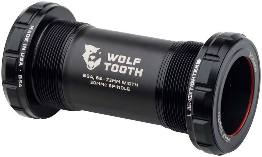 Wolf Tooth Bottom Bracket - English (BSA), 68/73mm, For 30mm Spindle, Black MPN: WBB-BSA-30-BLK UPC: 810159401340 Bottom Brackets English (BSA) Bottom Brackets