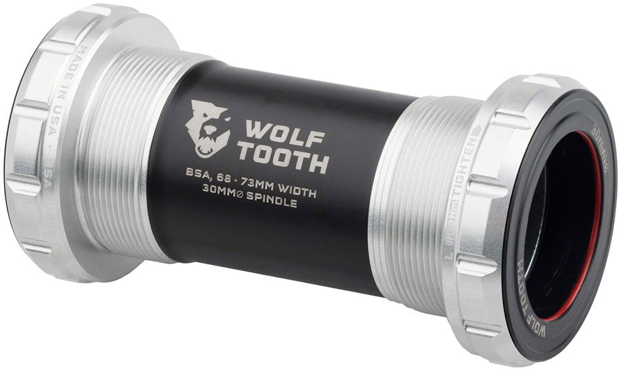 Wolf Tooth Bottom Bracket - English (BSA), 68/73mm, For 30mm Spindle, Raw Silver