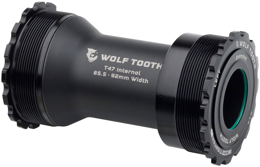 Wolf Tooth Bottom Bracket - T47 Inboard, 85.5/92mm, For 24mm Spindle, Black